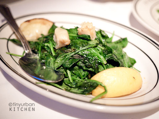 Garlic Spinach with grilled lemons