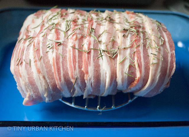 Roasted Bacon Wrapped Pork Loin
