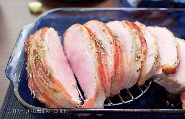 Roasted Bacon Wrapped Pork Loin