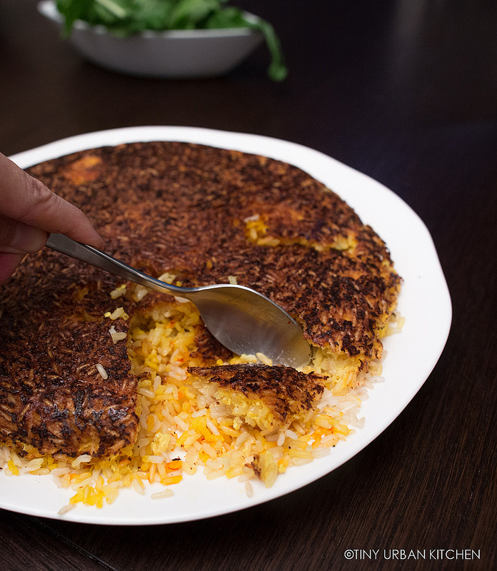 Persian Saffron Rice "Cake"