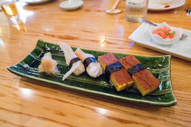 Tamago and Ika Sushi