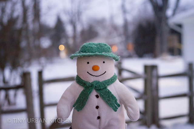 Snowman in the snow